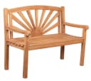 MR.DEKO Gartenbank Teak Sonnen-Motiv 2-Sitzer wetterfest Bild 2
