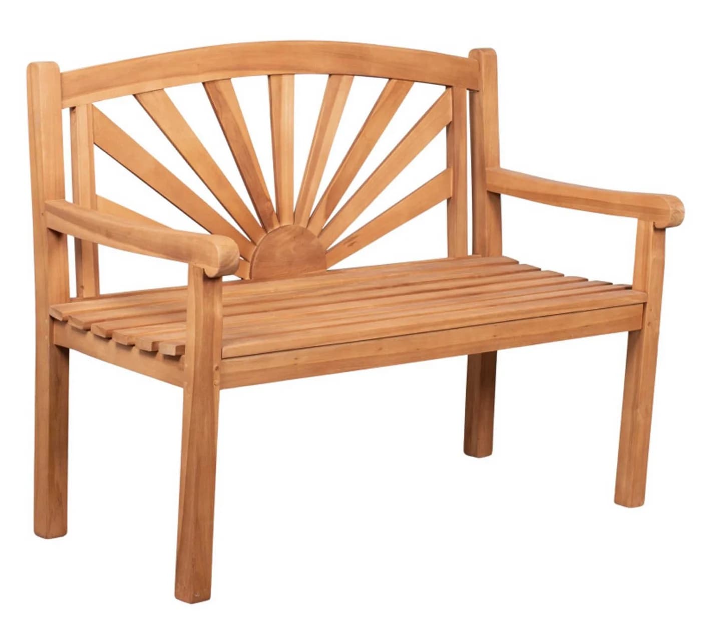 MR.DEKO Gartenbank Teak Sonnen-Motiv 2-Sitzer wetterfest - Bild 2