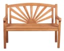 MR.DEKO Gartenbank Teak Sonnen-Motiv 2-Sitzer wetterfest Bild 3