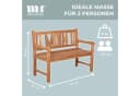 MR.DEKO Gartenbank Teak MOIN 2-Sitzer wetterfest Bild 3