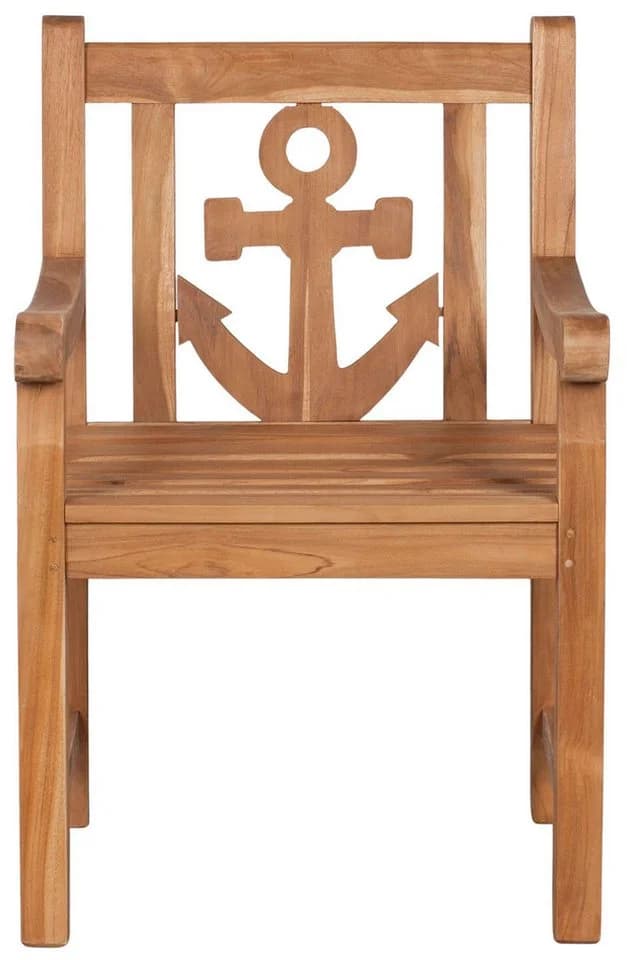 MR.DEKO Gartenstuhl Anker Teak massiv maritim - Bild 2