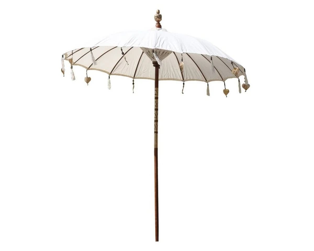 Oriental Galerie Balinesischer Sonnenschirm Beige Handarbeit - Bild 2