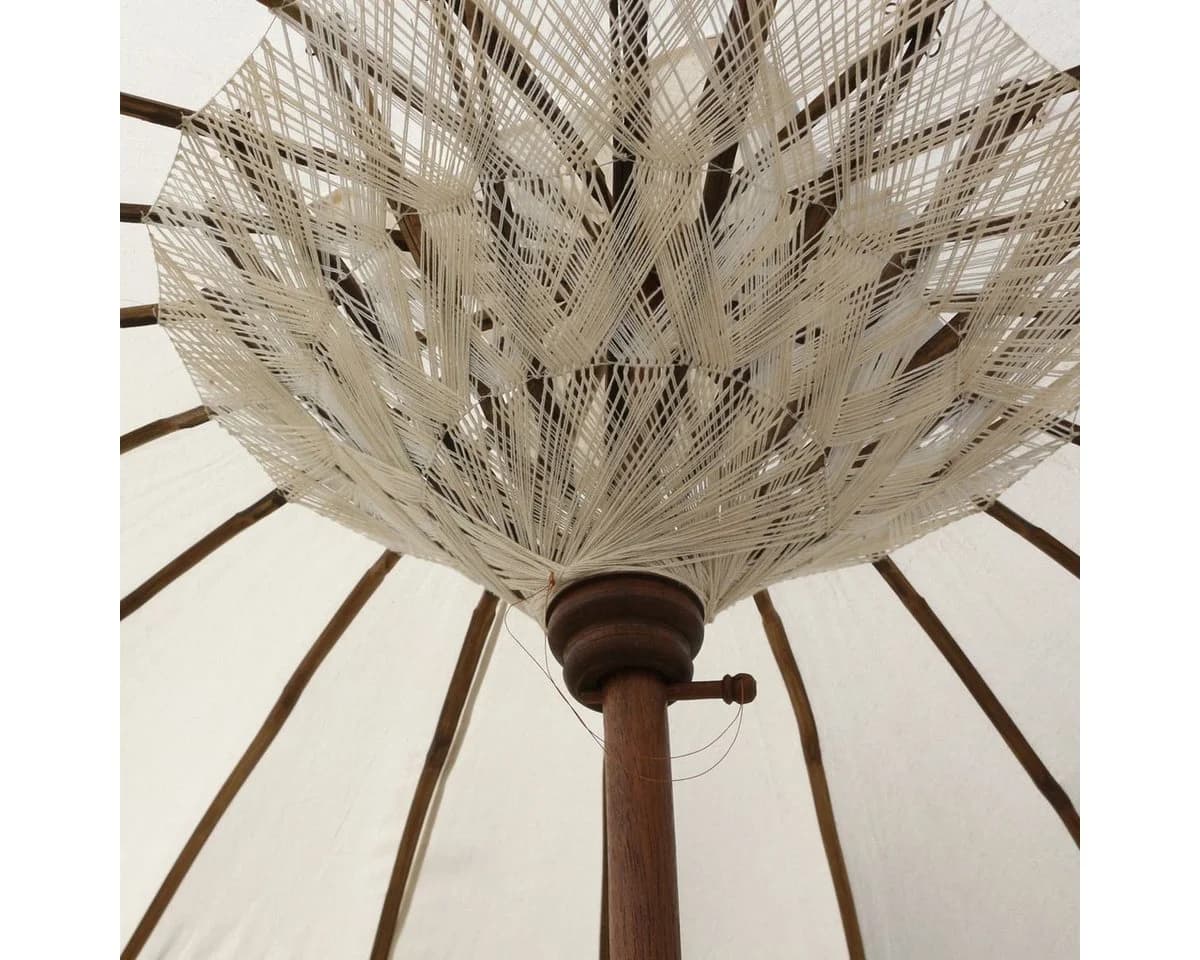 Oriental Galerie Balinesischer Sonnenschirm Beige Handarbeit - Bild 3