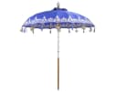 Oriental Galerie Balinesischer Sonnenschirm 180 cm Blau-Silber Handarbeit Bild 2