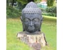 Oriental Galerie Buddha Kopf Gartenfigur Lavastein Schwarz Bild 2