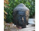 Oriental Galerie Buddha Kopf Gartenfigur Schwarz 33 cm Lavastein Bild 2