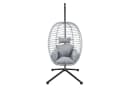 SVITA Hängesessel BELLY mit Gestell, Polyrattan, Grau Bild 3