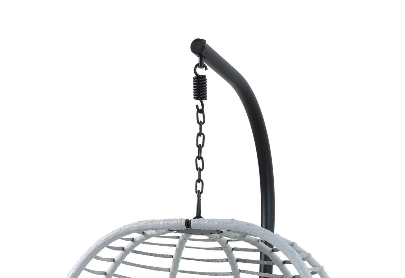 SVITA Hängesessel BELLY mit Gestell, Polyrattan, Grau - Bild 5