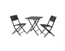 SVITA Bistroset LIMA 3-teilig Schwarz Polyrattan Klappbar Bild 2