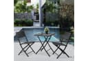 SVITA Bistroset LIMA 3-teilig Schwarz Polyrattan Klappbar Bild 3