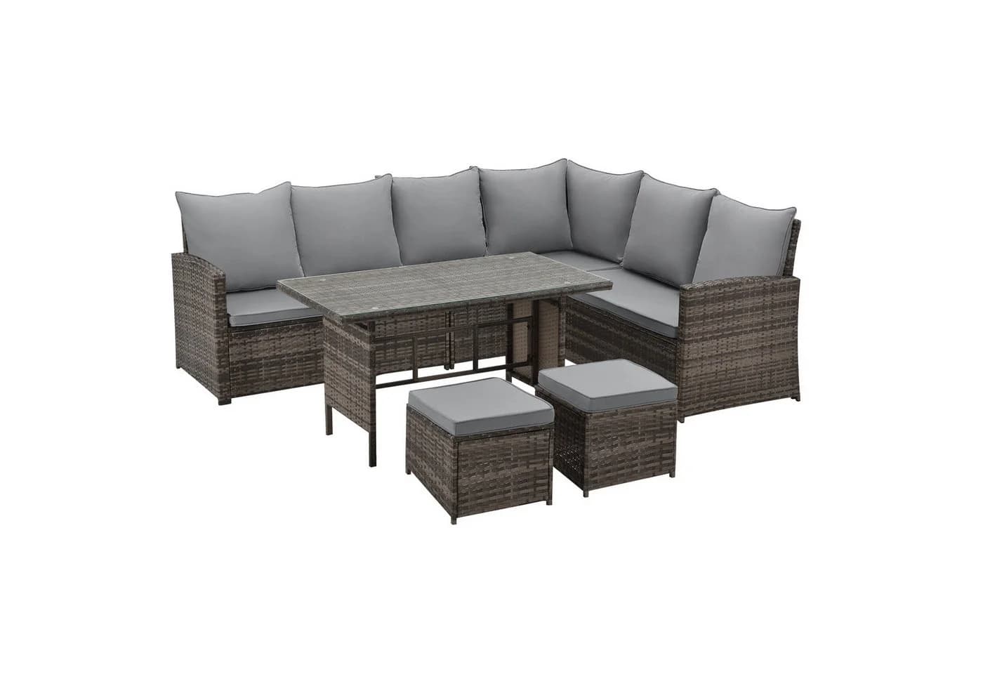 SVITA Loungeset MONROE 4-tlg. Gartenlounge Braun Poly Rattan - Bild 2