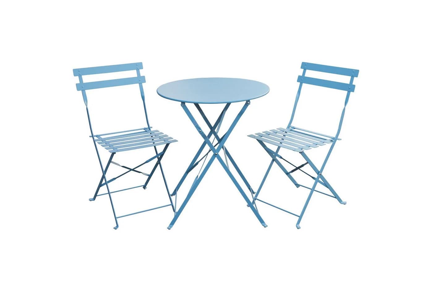 SVITA Bistro-Set BERLIN 3-tlg. Blau Klappbar - Bild 2