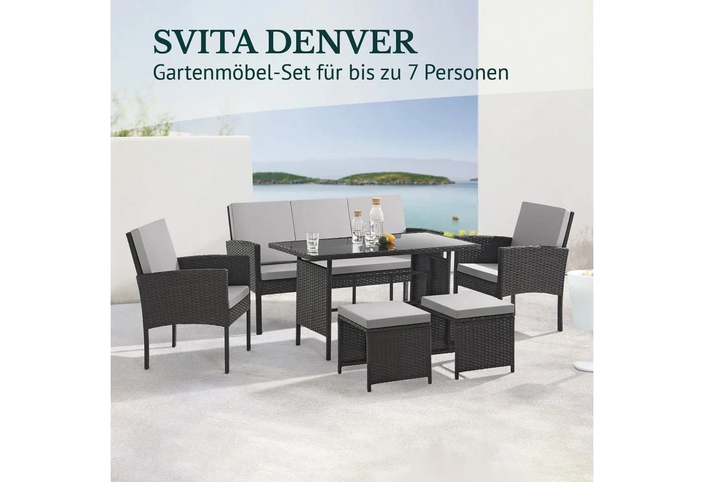 SVITA Gartenlounge-Set DENVER Rattan