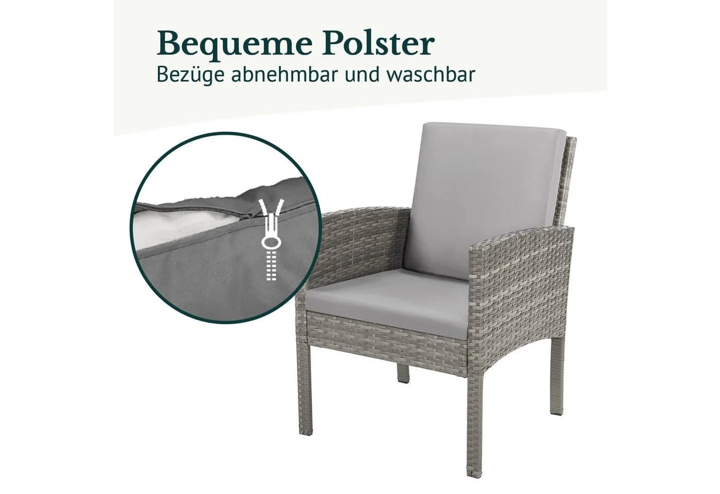 SVITA Gartenlounge-Set DENVER 6-tlg. Rattan Essgruppe - Bild 5