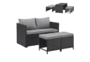 SVITA Gartenlounge-Set ATHINA Polyrattan Schwarz Bild 2