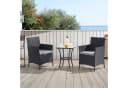 SVITA Balkonset BROOKLYN BISTRO 3-tlg. Schwarz Polyrattan mit Kissen Bild 1
