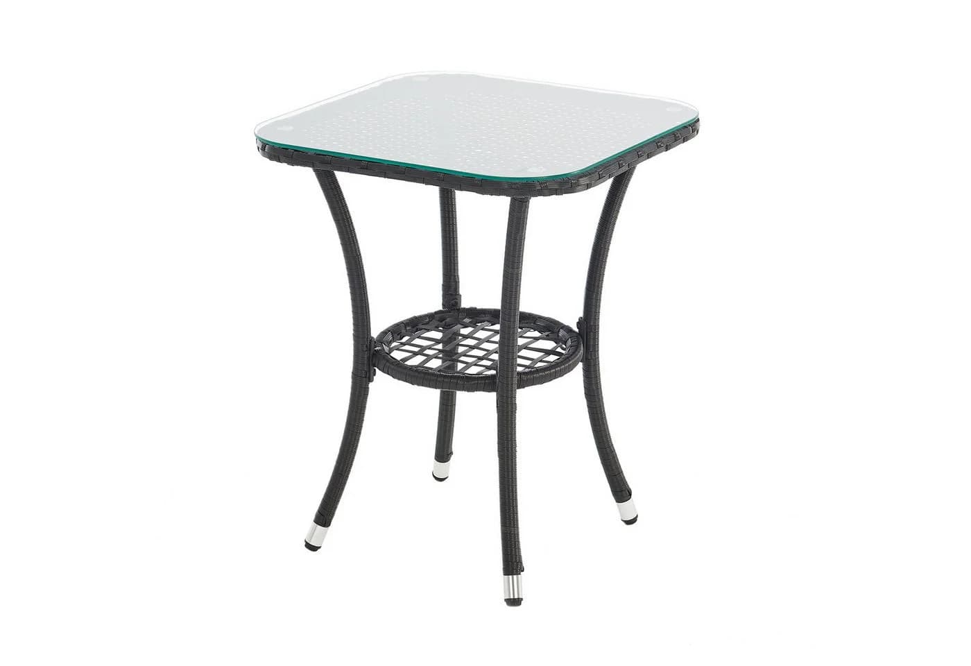 SVITA Balkonset BROOKLYN BISTRO 3-tlg. Schwarz Polyrattan mit Kissen - Bild 4