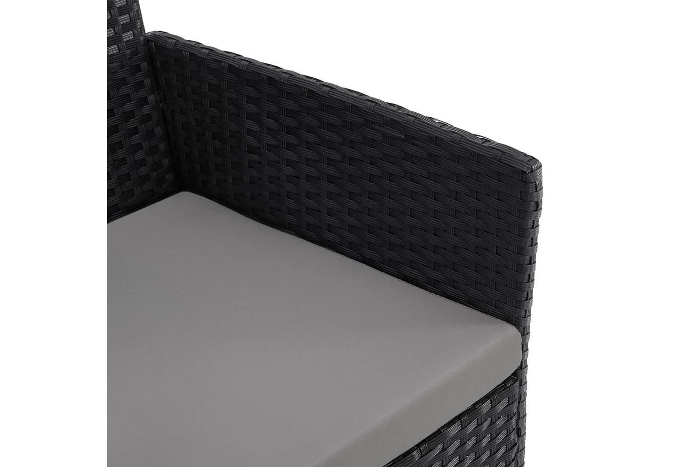 SVITA Balkonset BROOKLYN BISTRO 3-tlg. Schwarz Polyrattan mit Kissen - Bild 5