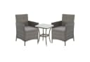 SVITA Balkonset BROOKLYN BISTRO Grau 3-tlg. Polyrattan mit Kissen Bild 2