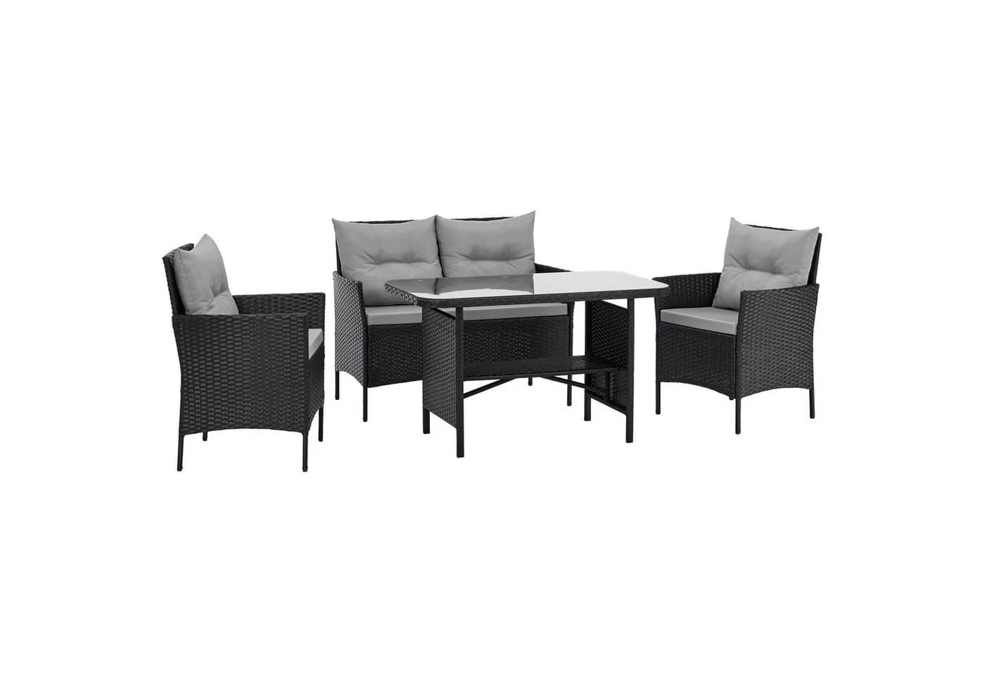 SVITA Garten-Essgruppe DALLAS Polyrattan 4-teilig Outdoor Set - Bild 2