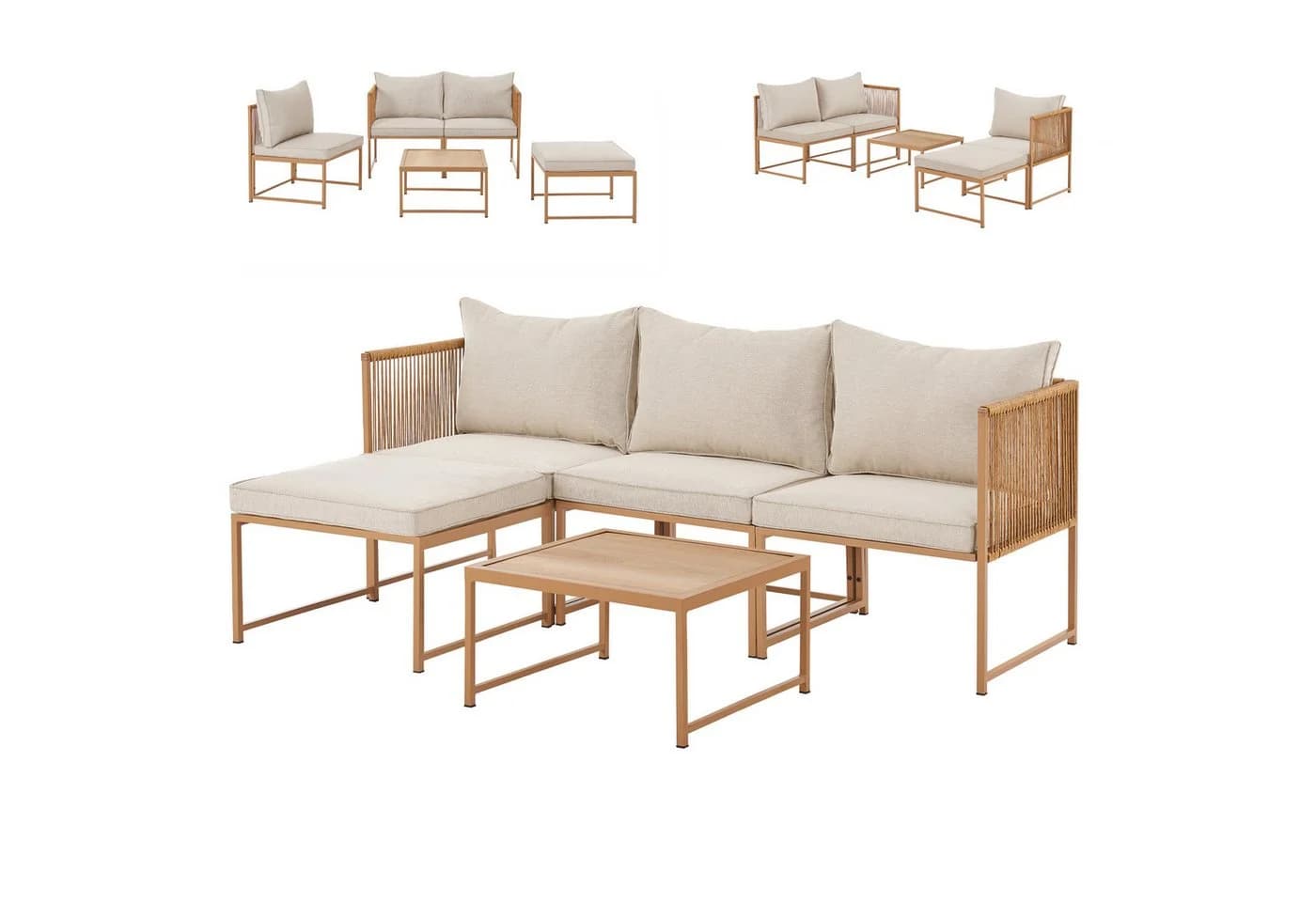 SVITA Gartenlounge-Set DETROIT Modular Beige - Bild 2