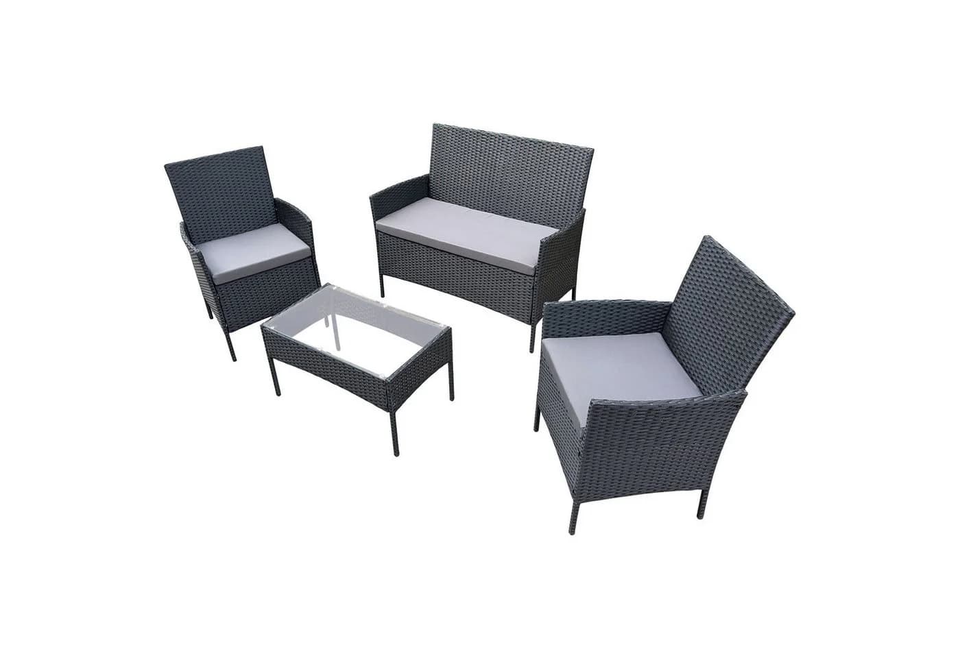 SVITA Sitzgruppe BROOKLYN 4-tlg. Gartenlounge Beige Polyrattan - Bild 5