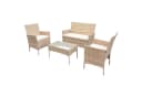 SVITA Sitzgruppe BROOKLYN 4-tlg. Gartenlounge Beige Polyrattan Bild 4