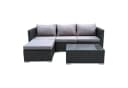 SVITA Loungeset QUEENS 5-tlg. Gartenlounge Grau Schwarz Polyrattan Bild 5