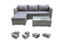 SVITA Loungeset QUEENS 5-tlg. Grau Poly Rattan mit Tisch Bild 4