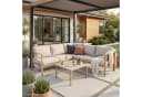 SVITA Gartenlounge-Set MISSOURI 4-tlg. Beige Verzinkter Stahl mit Glasplatte Bild 1