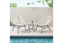 SVITA Balkonset TULUM 3-teilig Weiß Polyrattan mit Tisch Bild 1