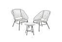SVITA Balkonset TULUM 3-teilig Weiß Polyrattan mit Tisch Bild 2