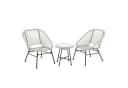 SVITA Balkonset TULUM 3-teilig Weiß Polyrattan mit Tisch Bild 3