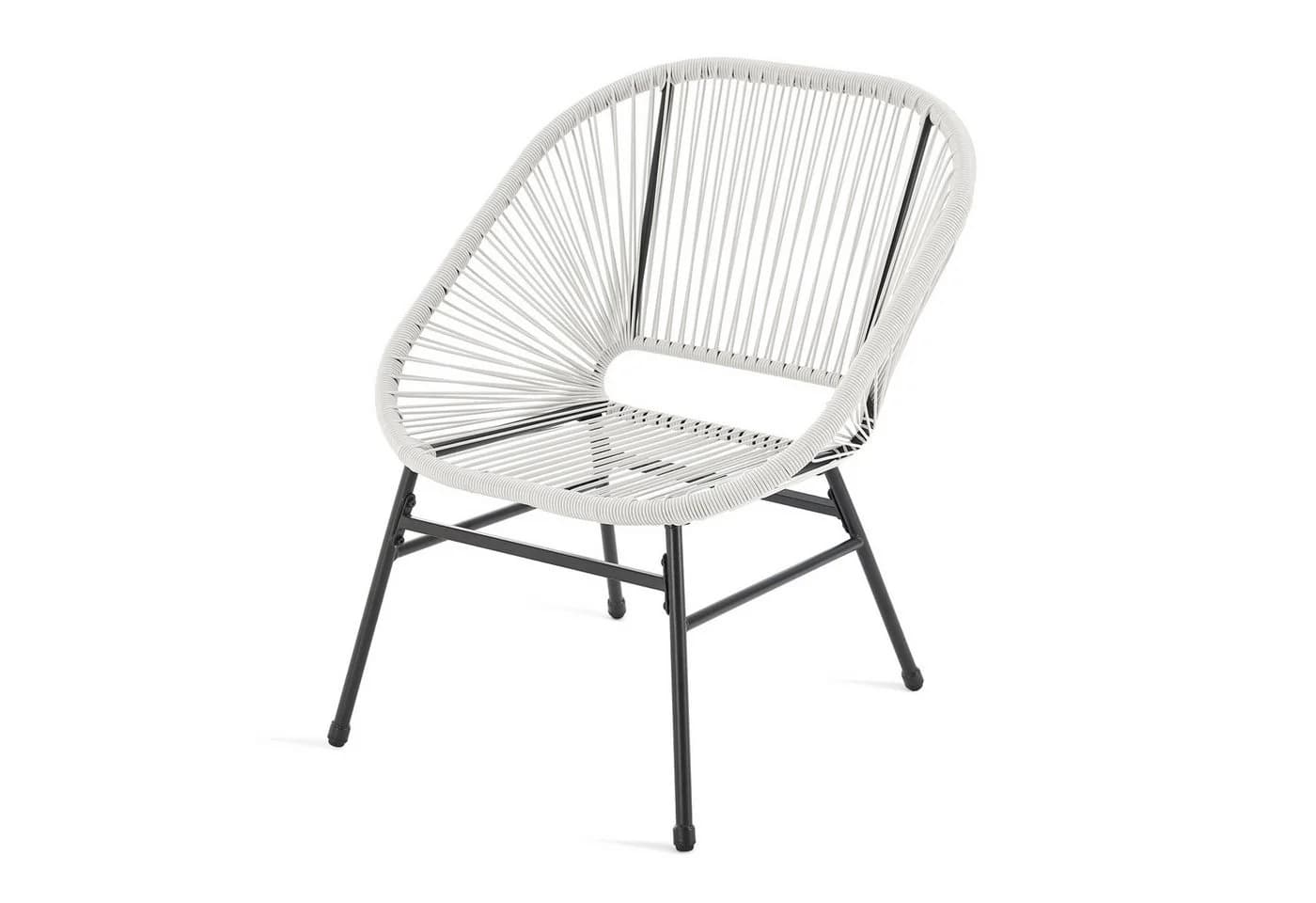 SVITA Balkonset TULUM 3-teilig Weiß Polyrattan mit Tisch - Bild 4