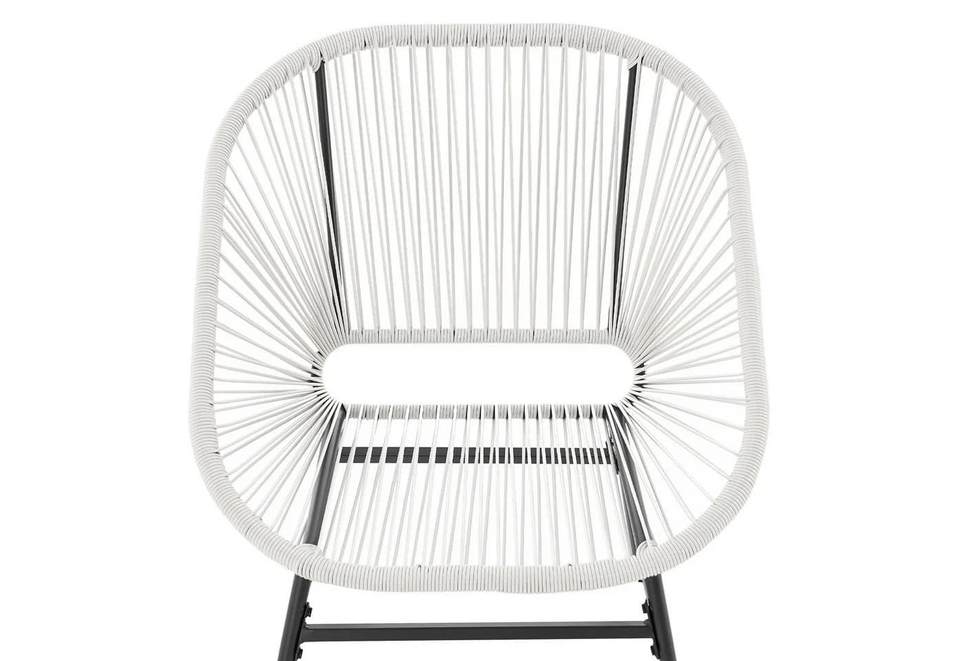 SVITA Balkonset TULUM 3-teilig Weiß Polyrattan mit Tisch - Bild 5