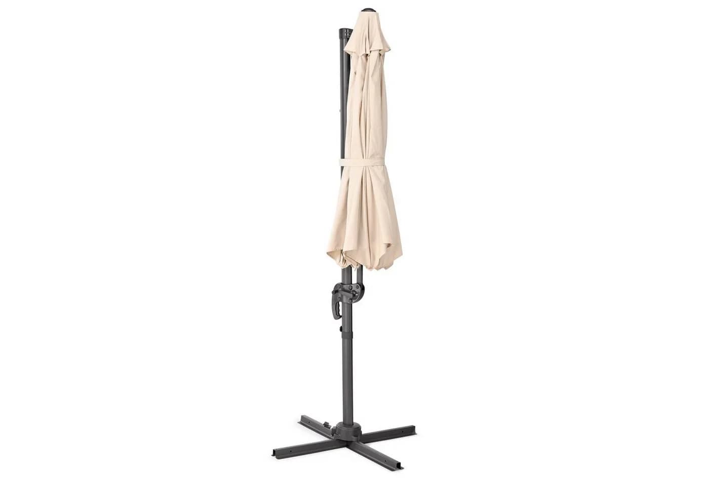SVITA Sonnenschirm Ampelschirm 3m Beige mit Ständer und Abdeckhaube - Bild 4