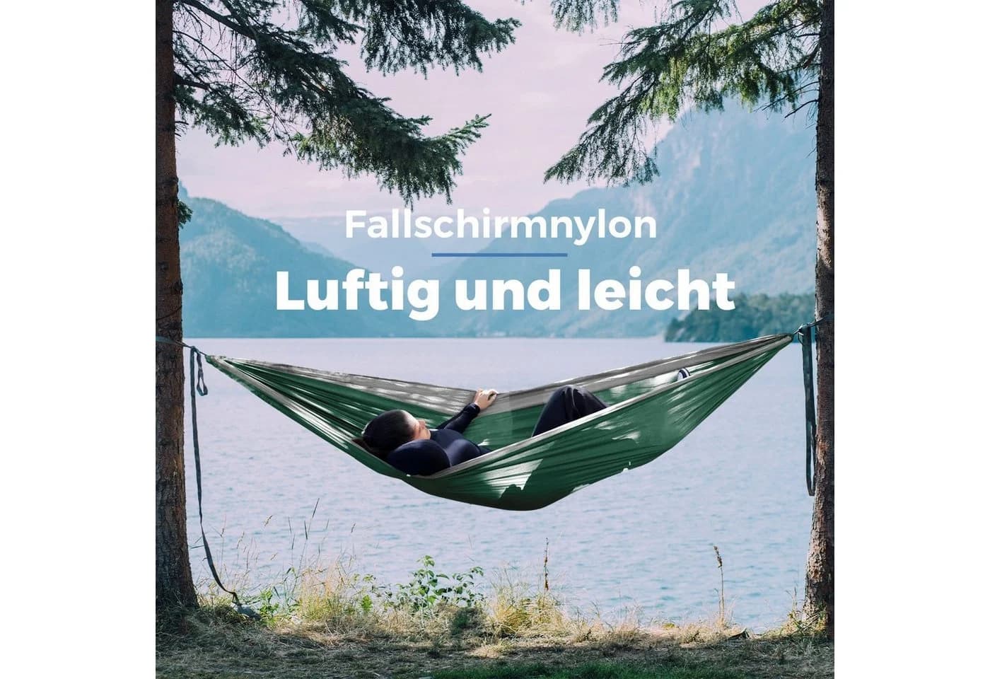 Hängematte aus Fallschirmnylon - Minimalistisch und Outdoor-tauglich