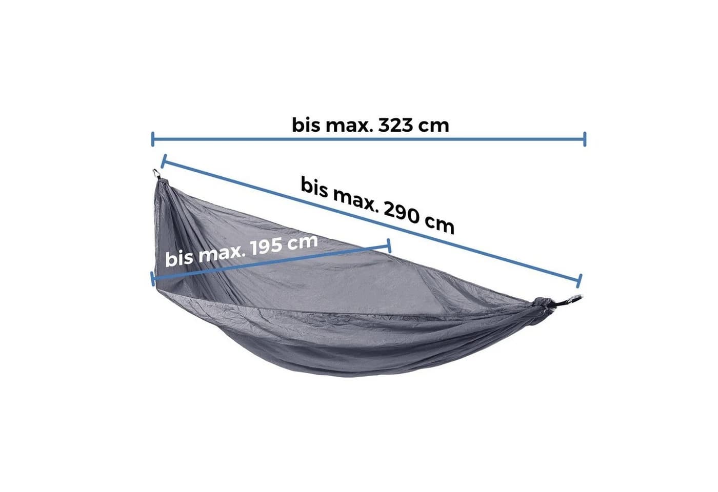 SVITA Outdoor Hängematte Dunkelgrau Fallschirmnylon - Bild 5