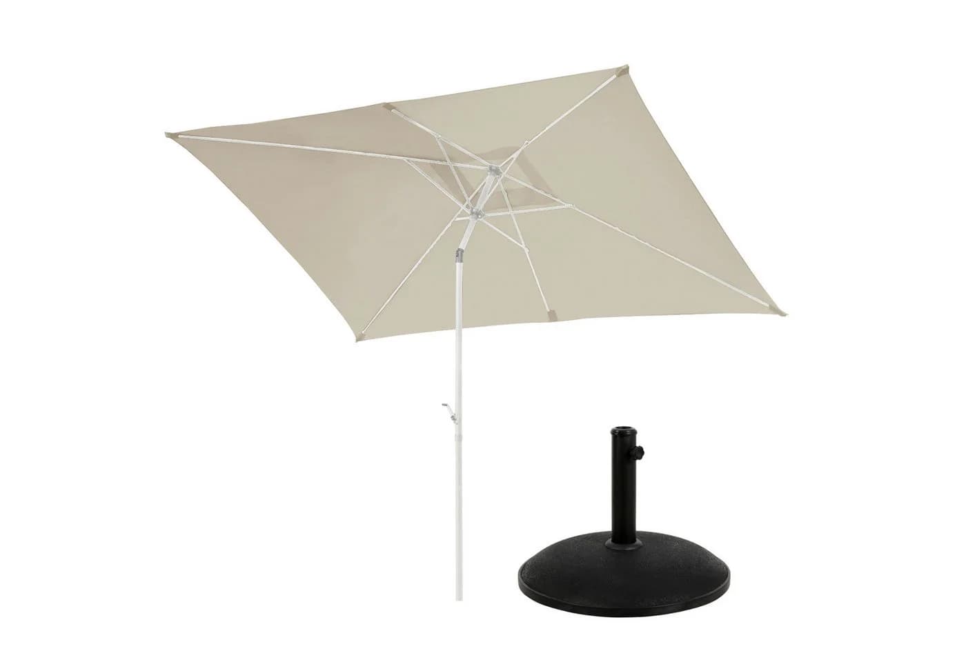 SVITA Sonnenschirm Set Beige mit Ständer Kurbel - Bild 2