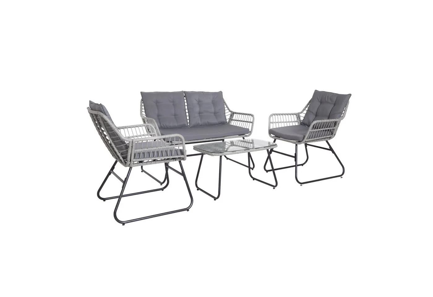 SVITA Gartenlounge-Set CAPRI Grau/Schwarz mit Polster - Bild 2