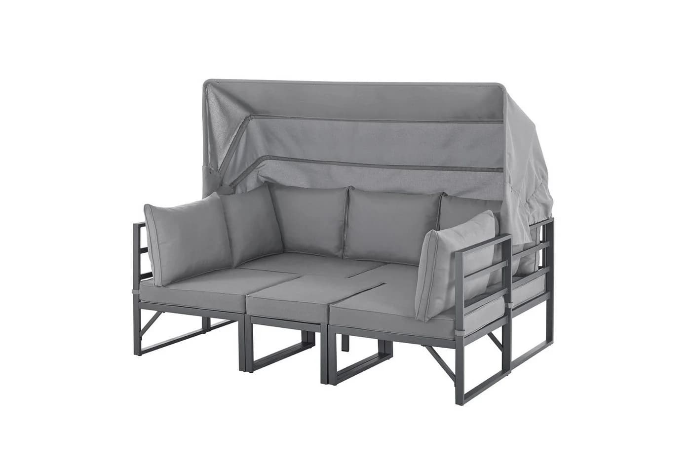 SVITA Gartenlounge-Set MAUI 4-tlg. mit Dach Grau - Bild 5