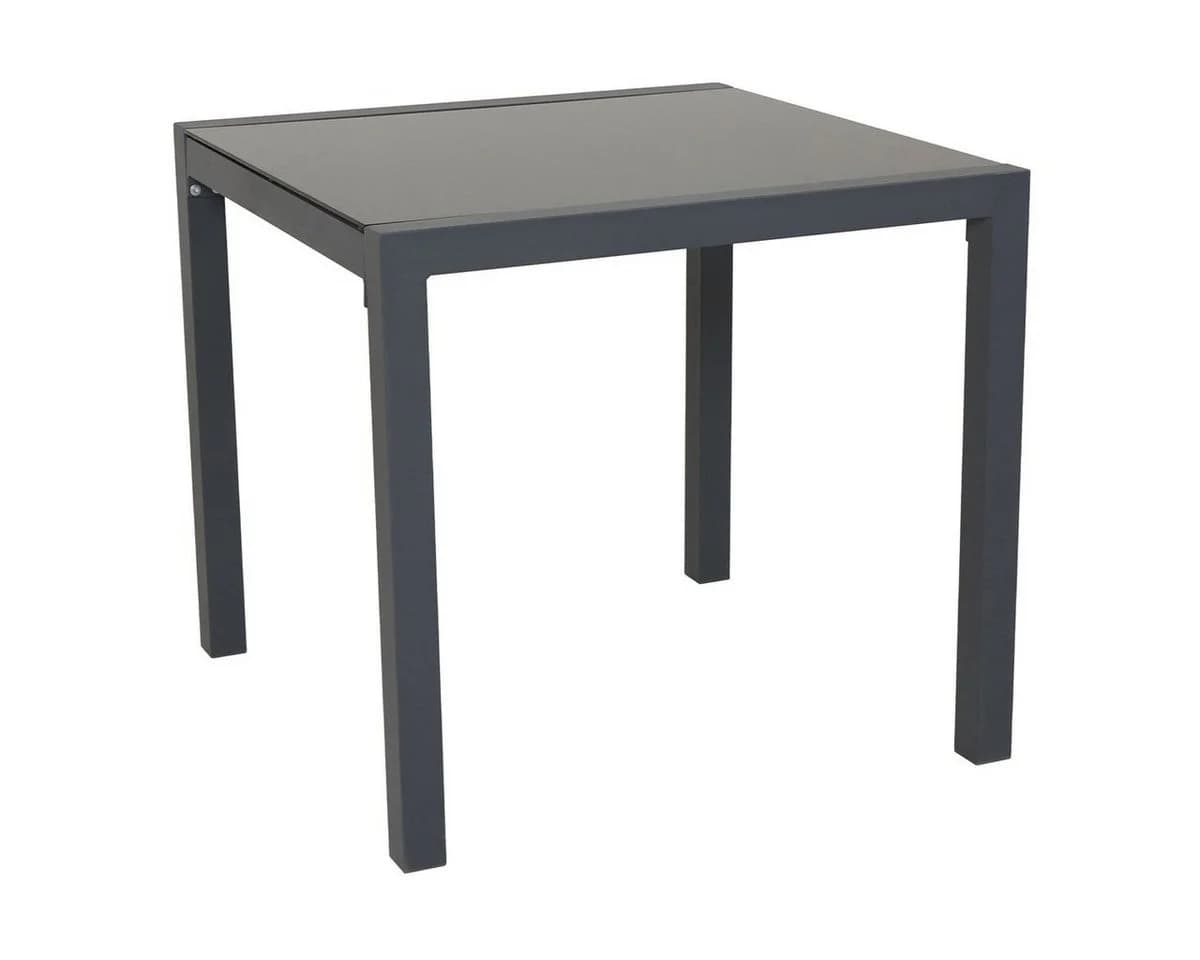 SVITA Gartentisch Aluminium Glasplatte Grau