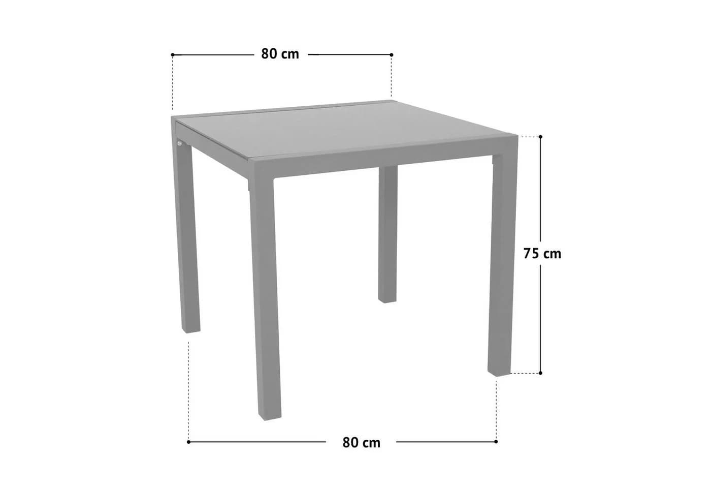 SVITA Gartentisch Aluminium Glasplatte Grau - Bild 5