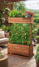 matrasa Hochbeet mit Rankseilen CUBE 2 Vertikales Beet für Terrasse Balkon & Garten Bild 1