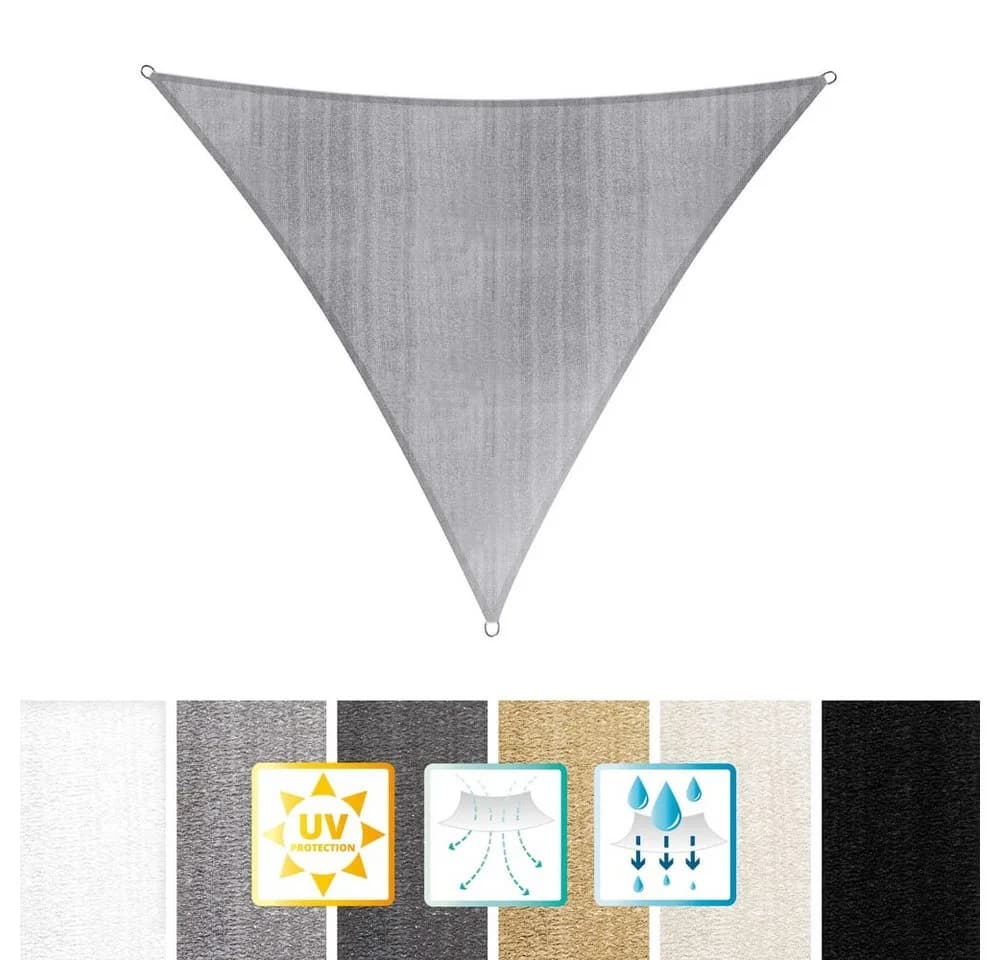 Lumaland Sonnensegel Dreieckig Grau 3x3x3m HDPE UV-Schutz - Bild 2
