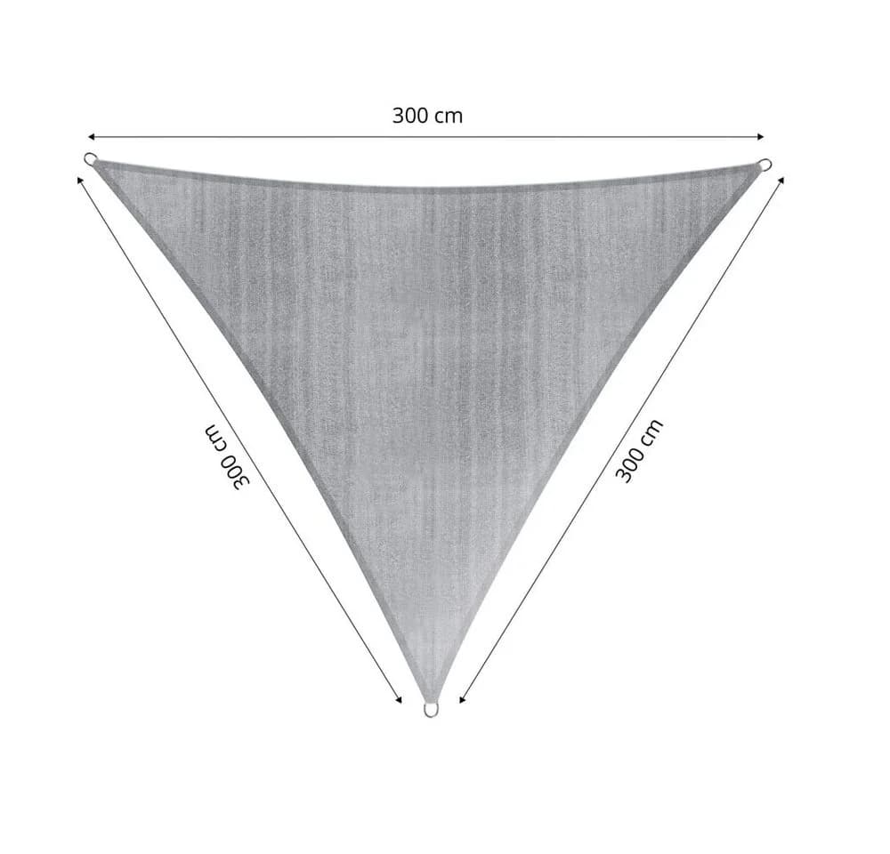 Lumaland Sonnensegel Dreieckig Grau 3x3x3m HDPE UV-Schutz - Bild 3