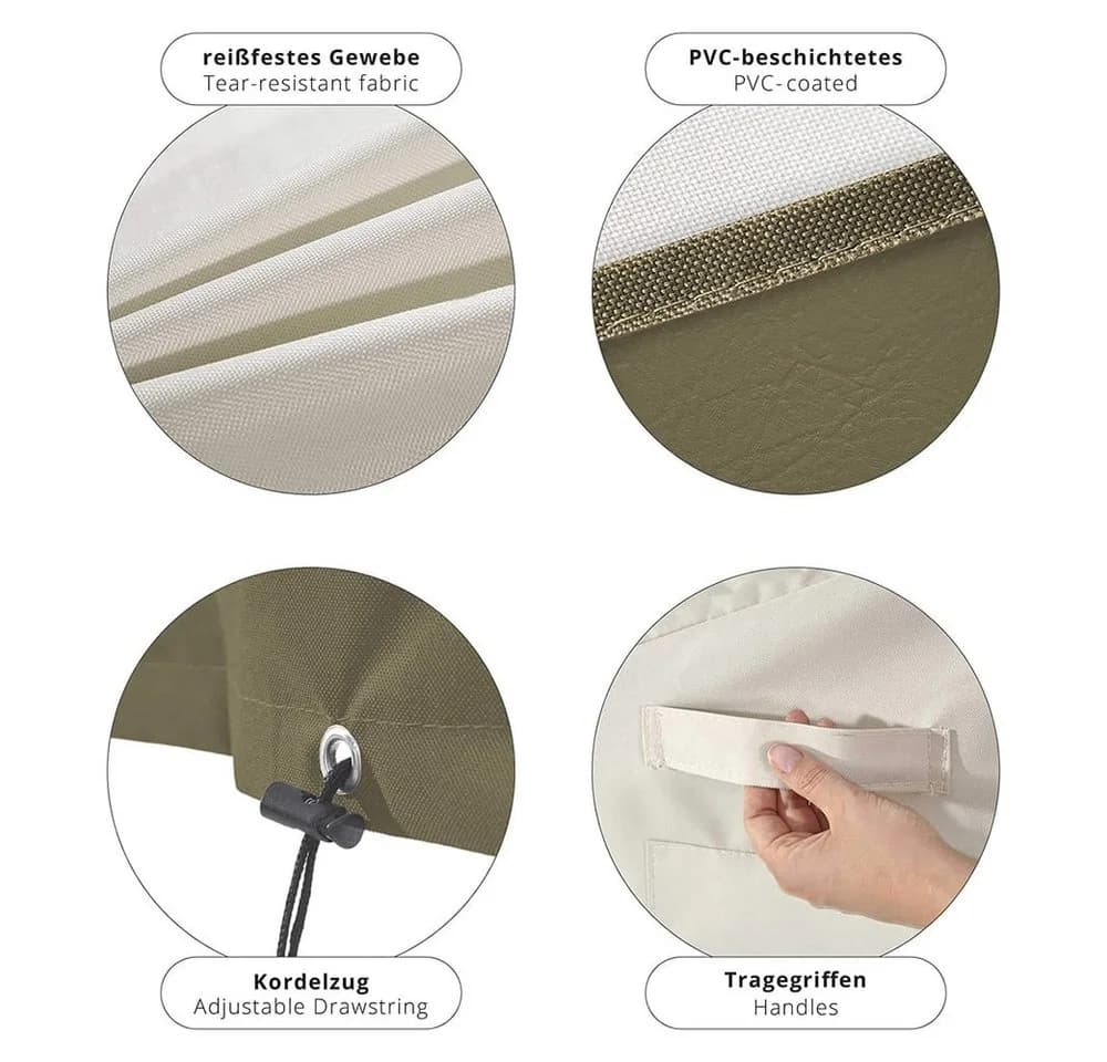 Lumaland Gartenmöbel-Schutzhülle Wasserdicht UV-beständig Grau/Beige - Bild 3