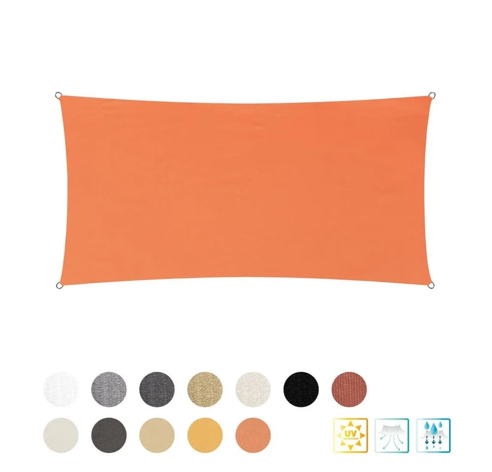 Lumaland Sonnensegel Rechteckig 2x4 m Orange UV-Schutz Wetterfest - Bild 2
