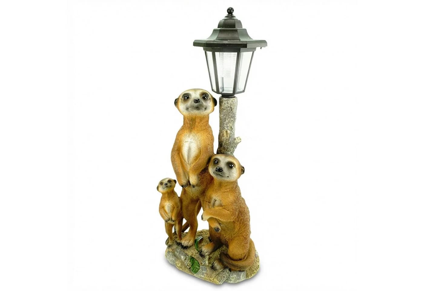 Kremers Schatzkiste Erdmännchen Familie mit Solarlaterne Gartenfigur - Bild 2