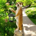 Kremers Schatzkiste Erdmännchen Eddy Gartenfigur mit Solarlaterne Bild 1